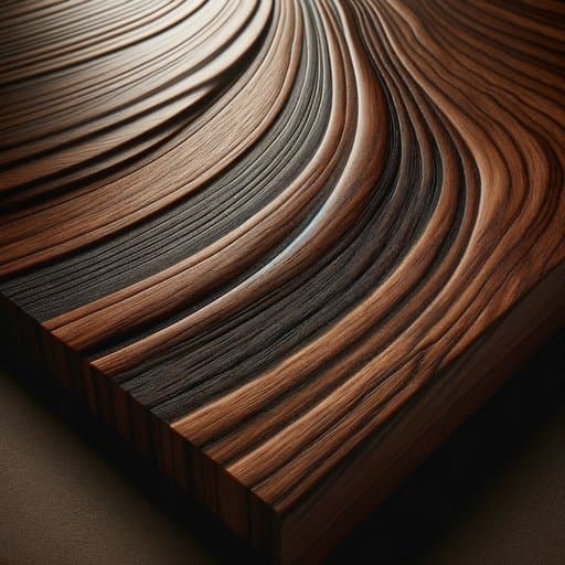 Ipe Hardwood material swatch — Rich dark brown, tight grain, premium density