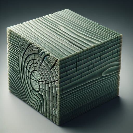 Pressure-Treated Pine material swatch — Greenish-brown, heavy grain, weathered to grey