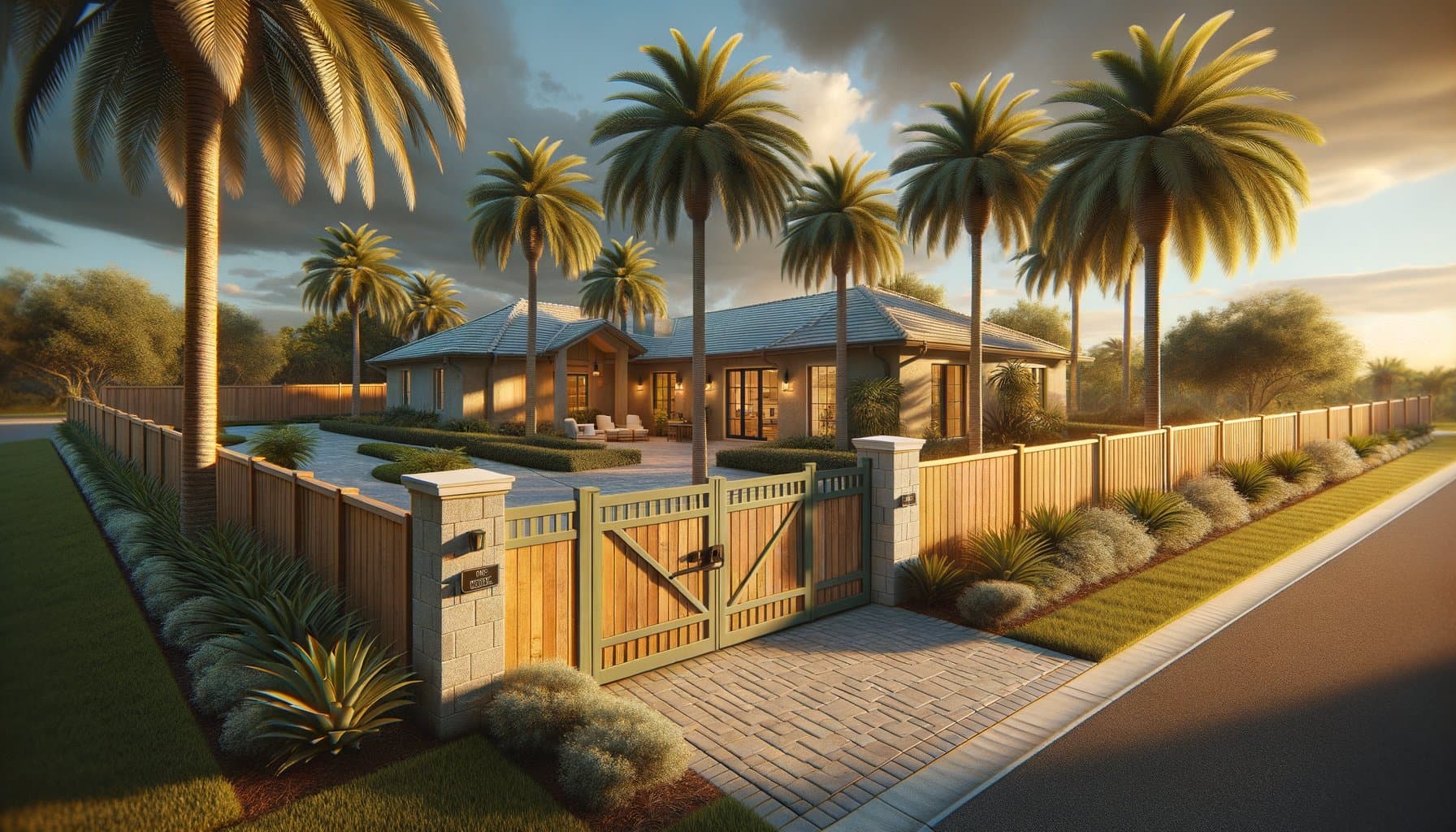 Florida property with measured fence layout and gate — Property Plan scope