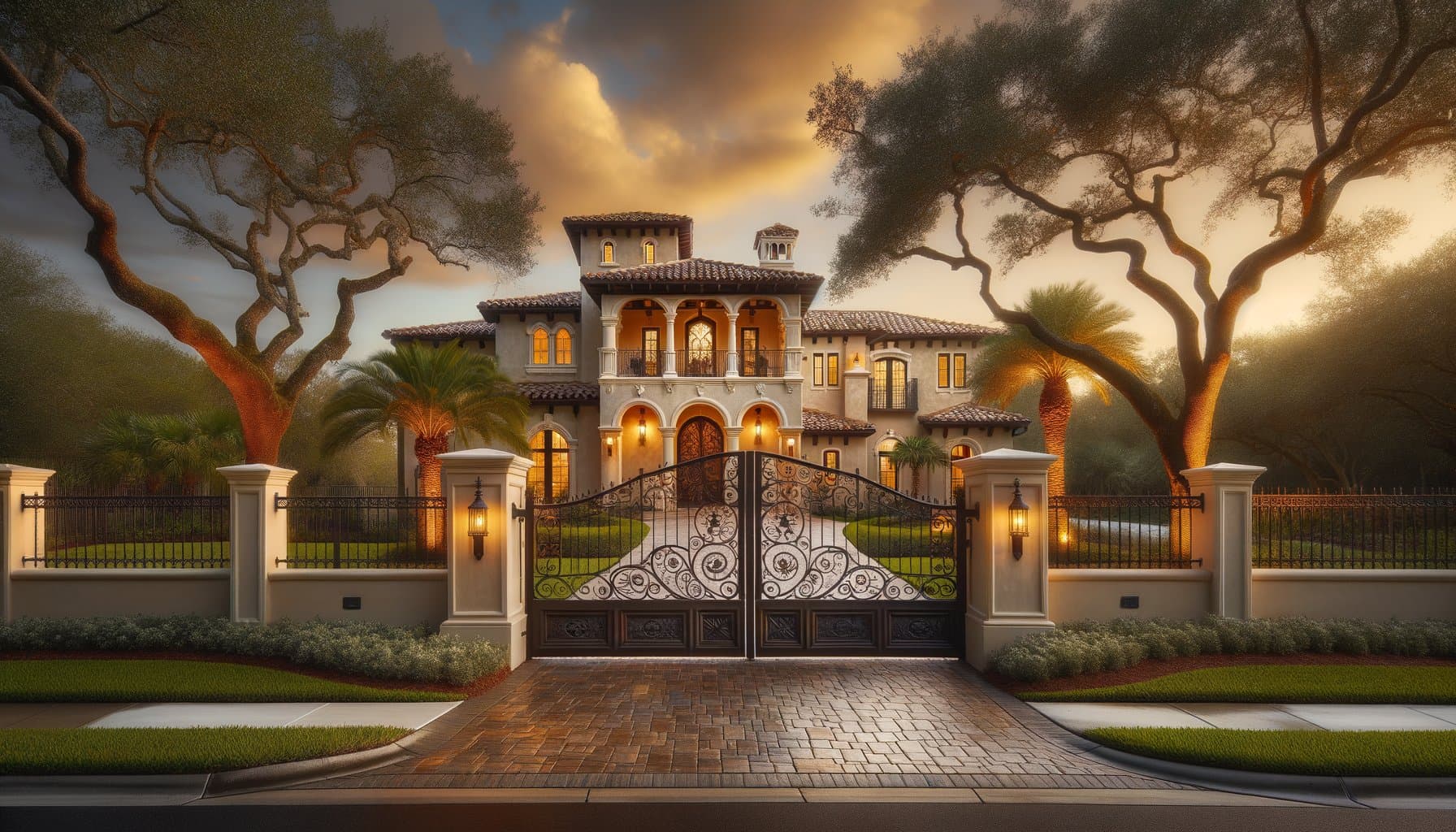 Estate gate with premium materials and ornamental steel — Reserve scope